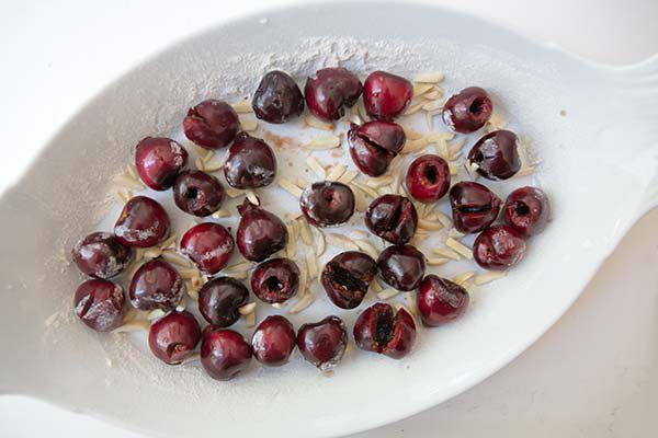 cherry and almonds for clafoutis