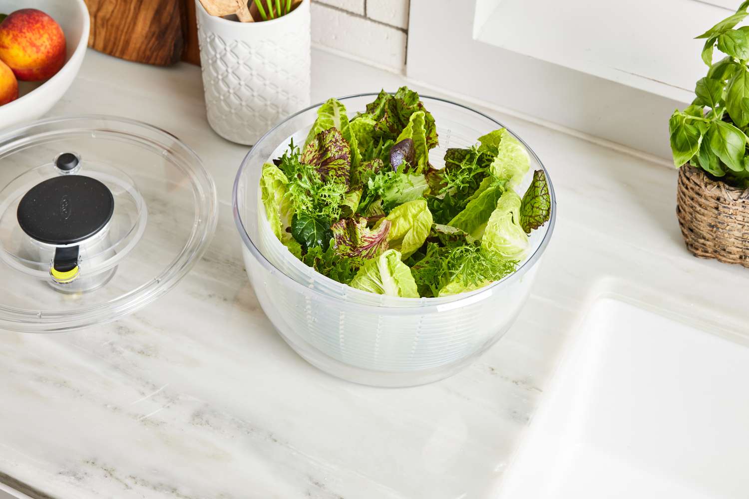 Salad Spinner on the Kitchen counter