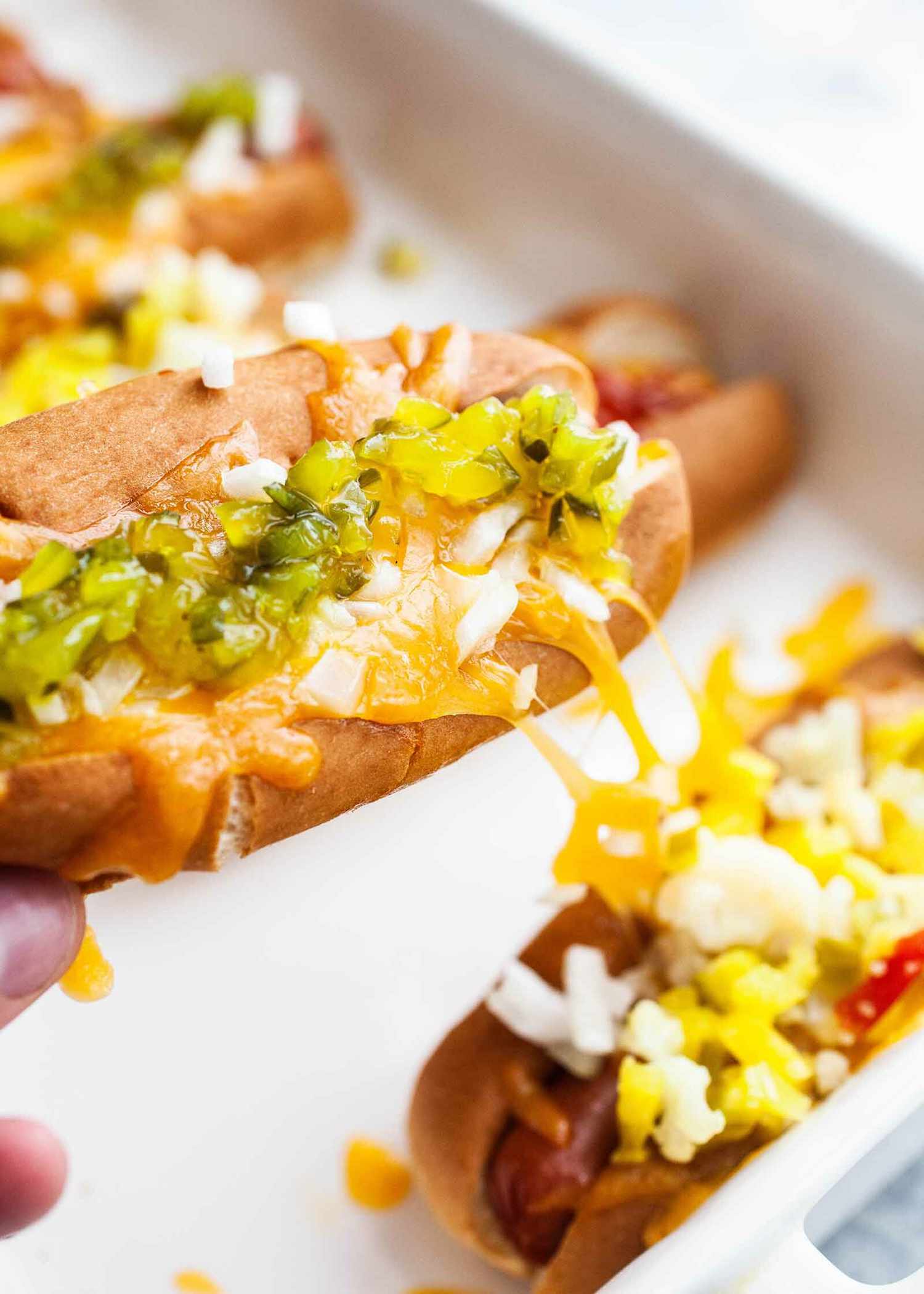 Baked Hot Dogs with Cheese