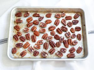 Toasted Pecans on a Tray