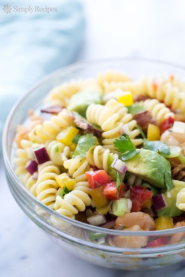 Shrimp Bacon Avocado Pasta Salad
