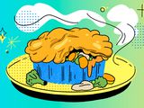 Illustration of Marie Calendar's microwave chicken pot pie