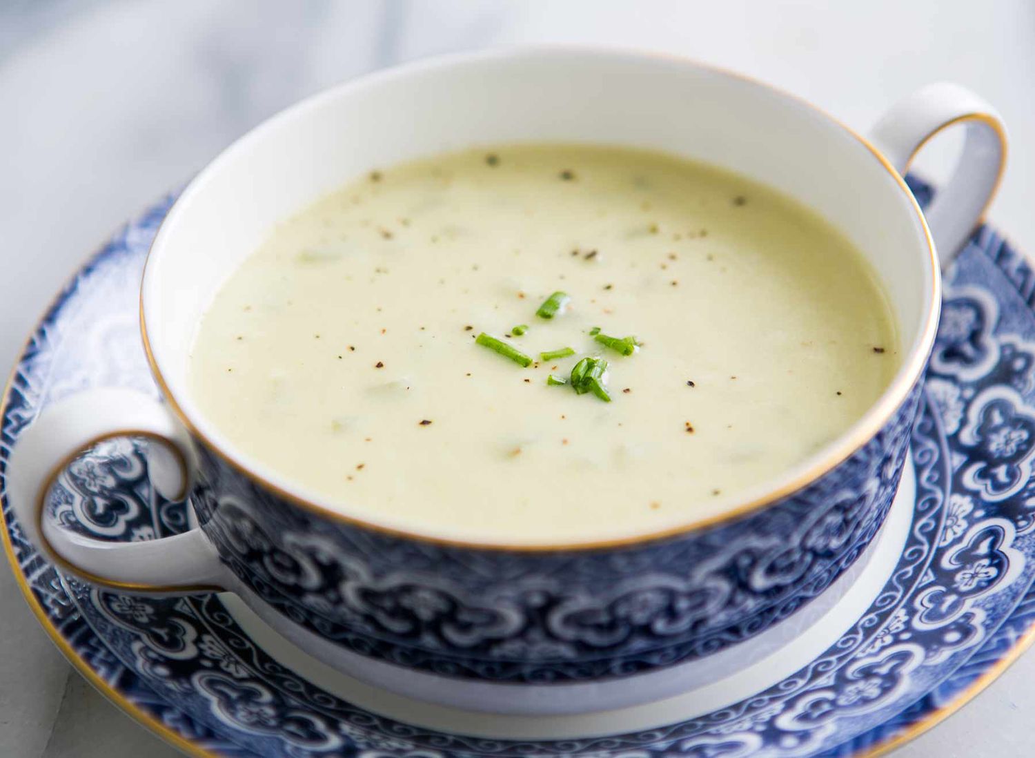 A bowl of celery soup