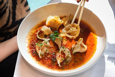 Dumplings in a sauce 