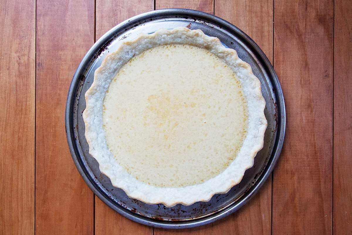 Homemade chess pie ready to be baked.