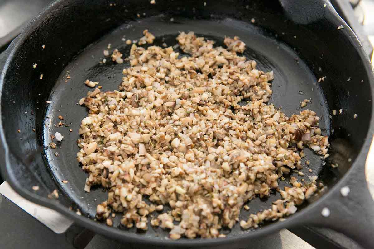 saute mushrooms for turkey meatballs