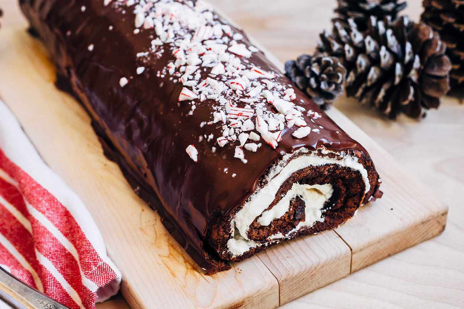 Chocolate Peppermint Swiss Roll
