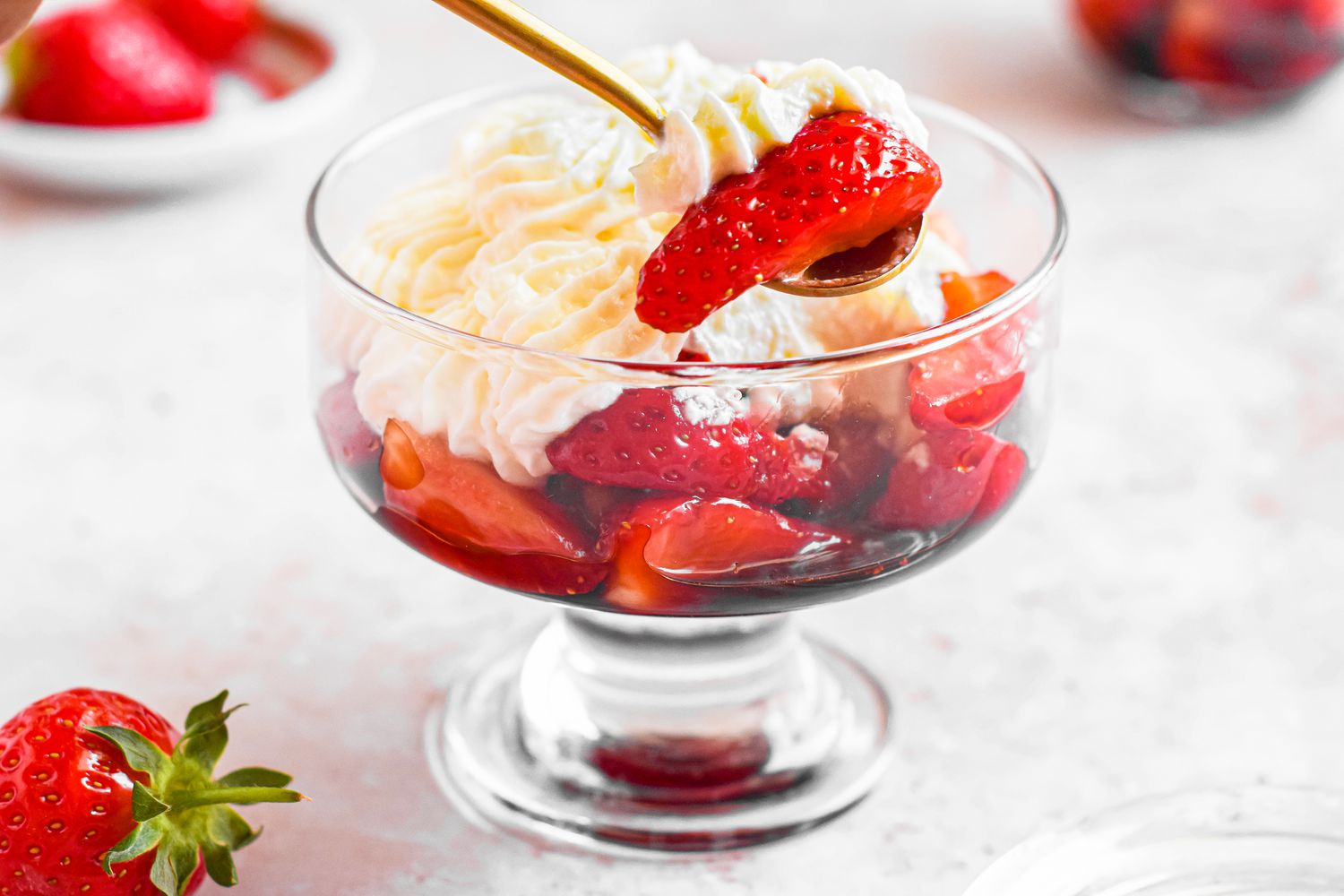 Ricotta-Mascarpone Mousse with Balsamic Strawberries