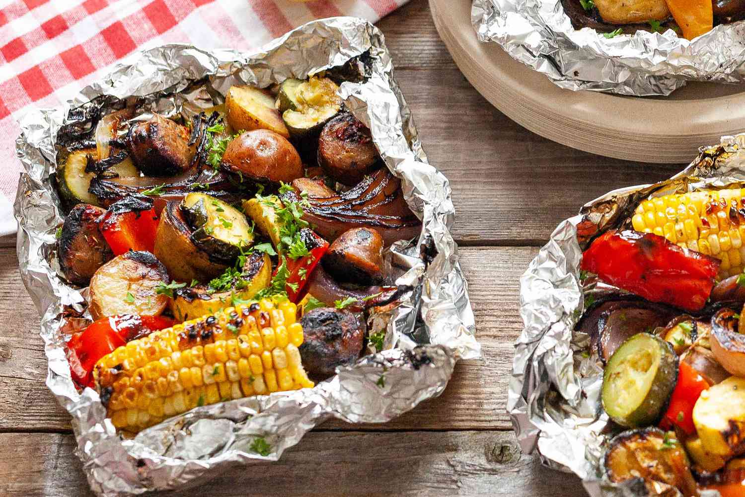 Vegetables on a foil packet