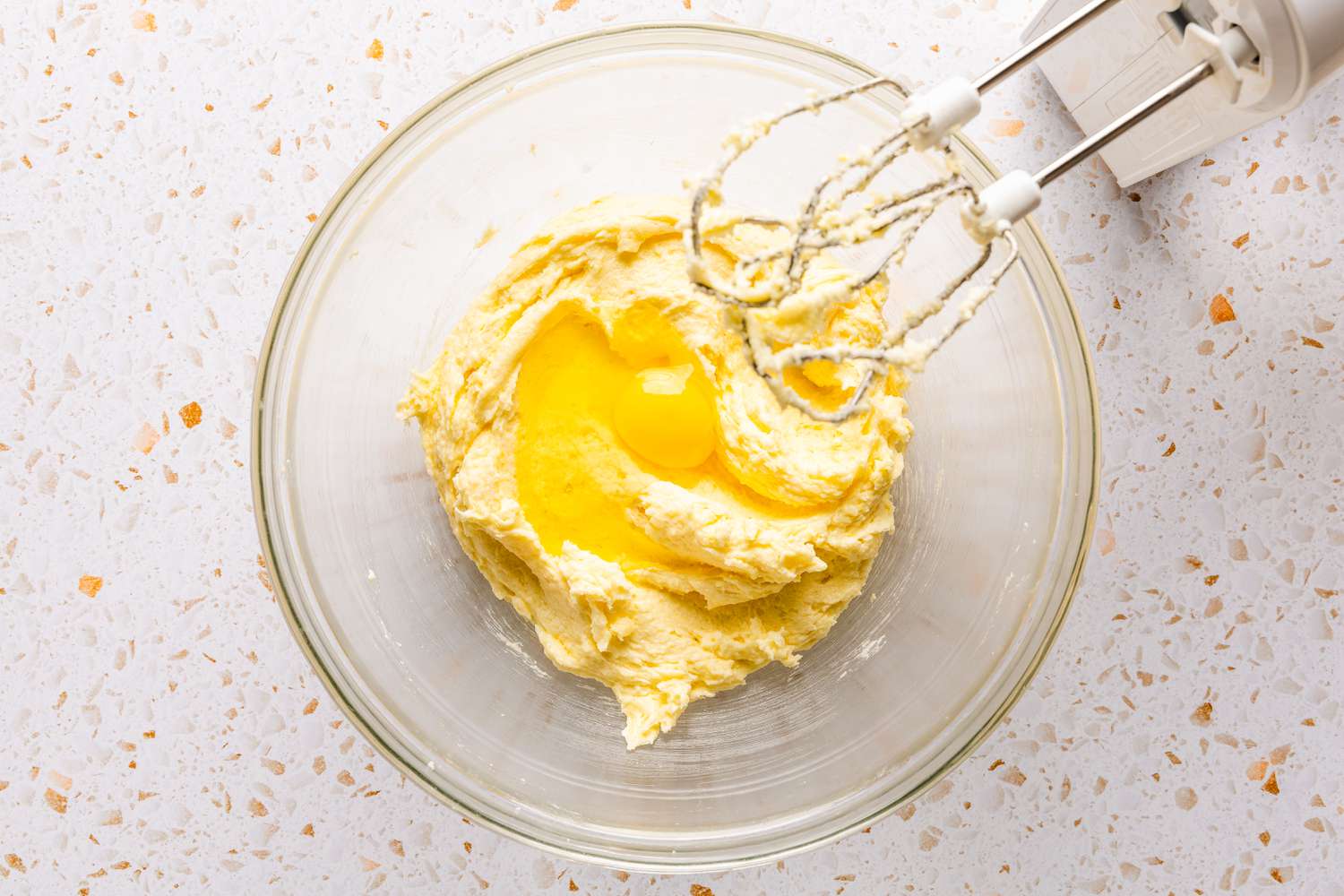 eggs added to butter-sugar mixture for ciambellone recipe