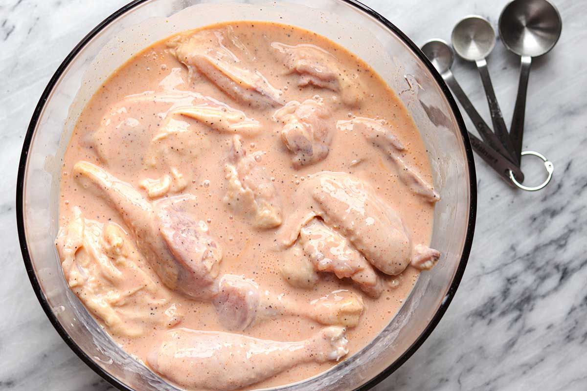 Spicy Deep Fried Chicken Recipe marinate the chicken