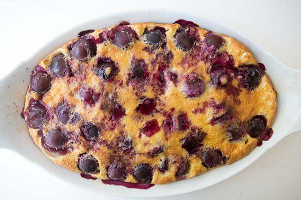 Baked cherry clafoutis