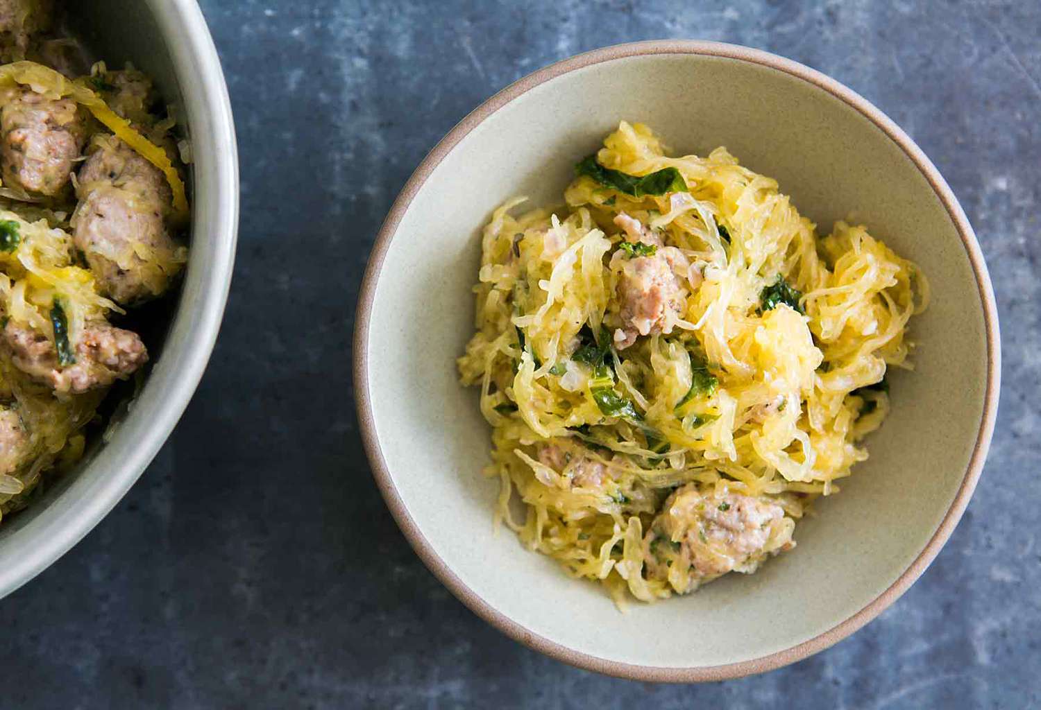 how to make Spaghetti Squash with Sausage and Kale