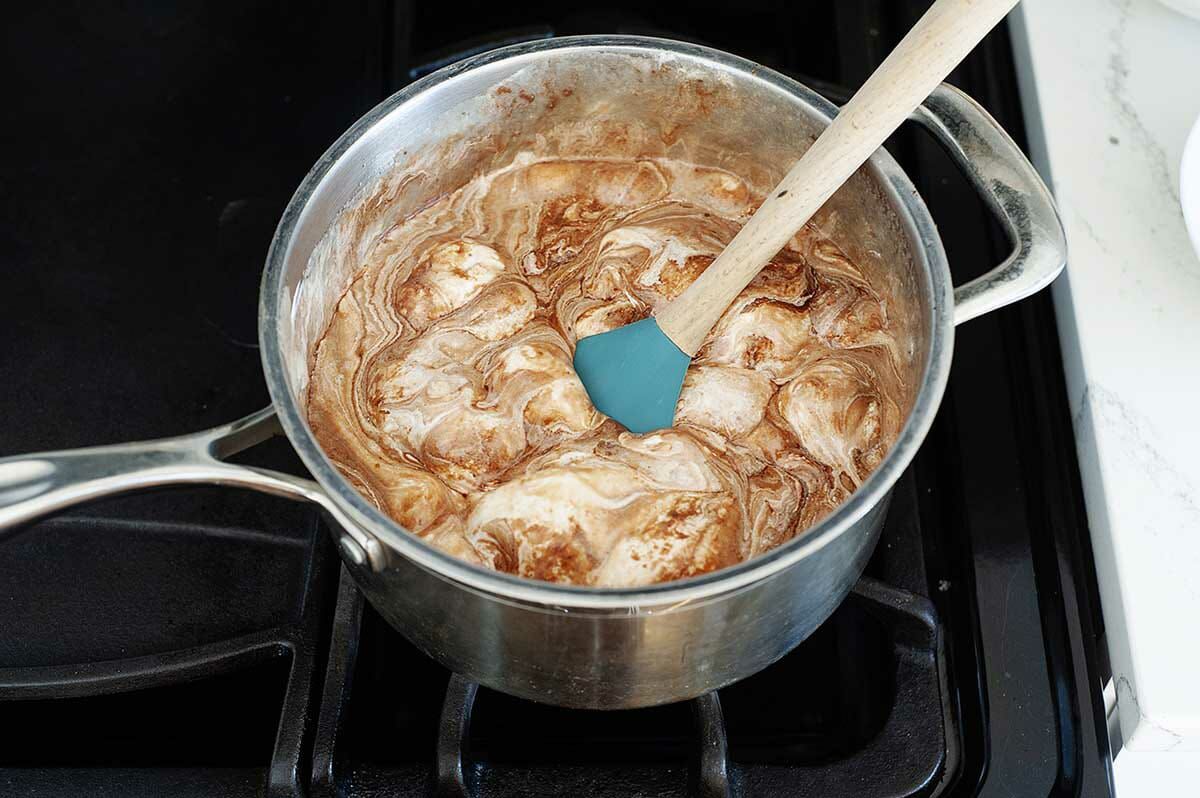 Easy fudge in a saucepan.