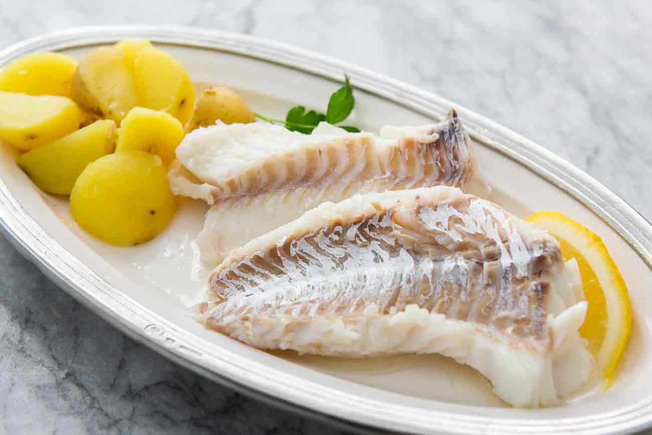 Cod Poached in Court Bouillon
