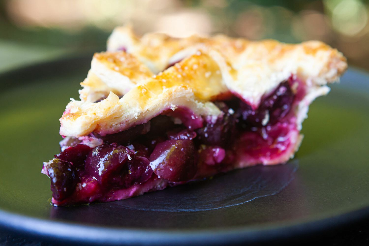 A slice of pie on a plate