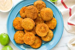 A plate of fried green tomatoes