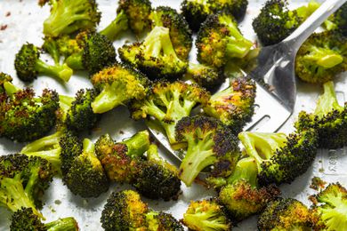 Roasted Broccoli with Parmesan on a sheet pan