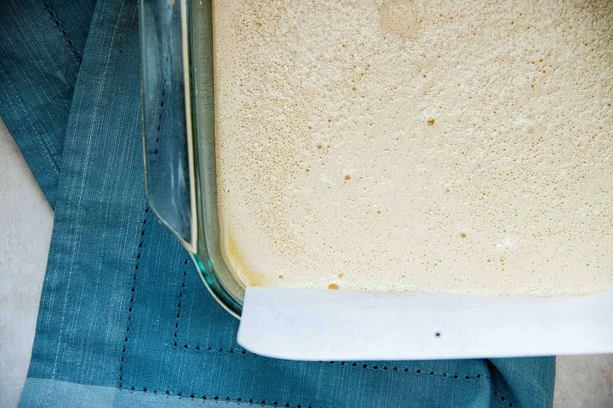 How to Make Lemon Bars - lemon bars in baking pan