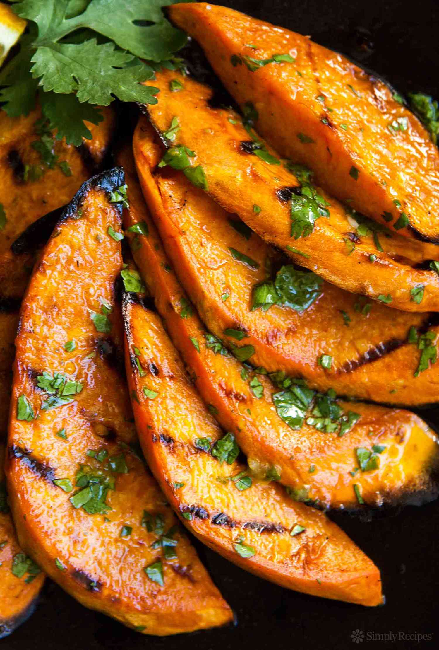 Close up of Grilled Sweet Potatoes