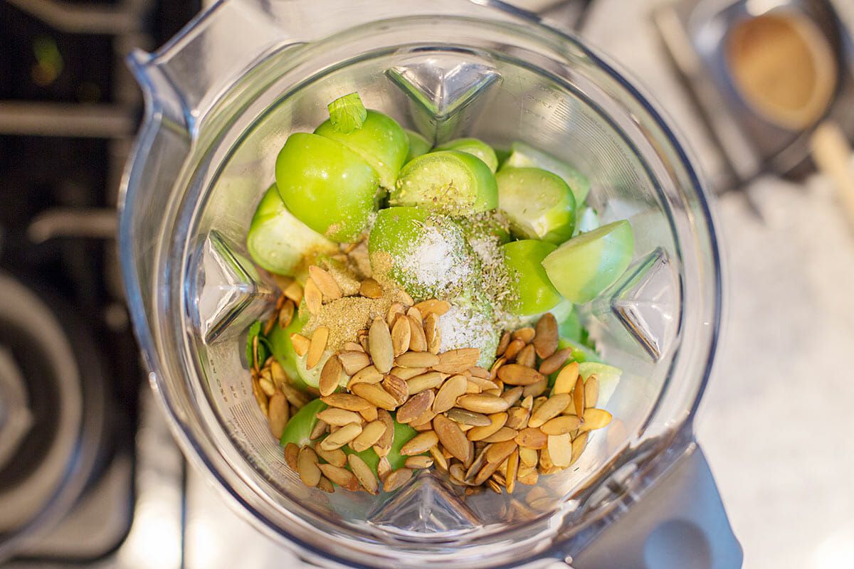 Pork Pozole in the Pressure Cooker combine the ingredients