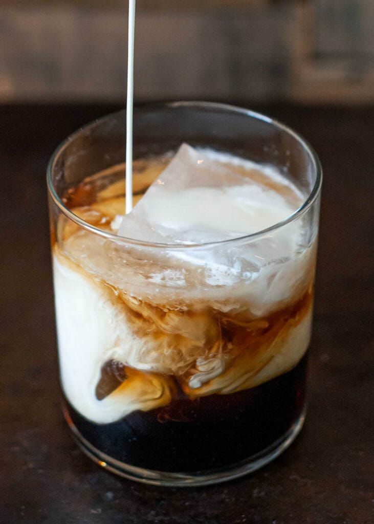 Creamy decadent white russian cocktail