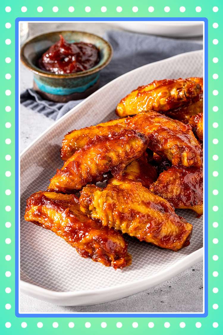 Microwave BBQ Chicken Wings on a platter