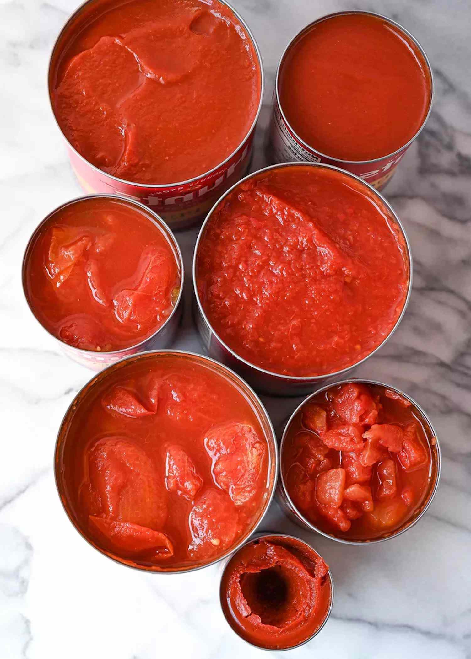cans of tomato 