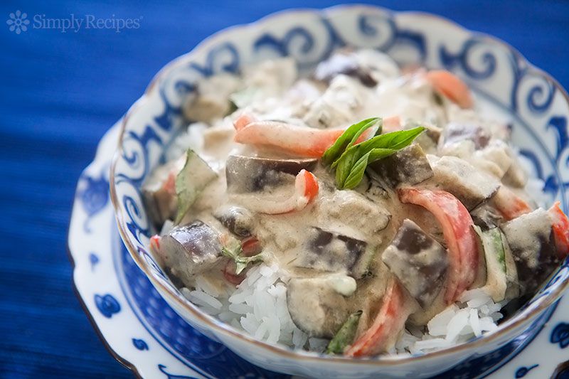 Green Curry Eggplant with coconut milk