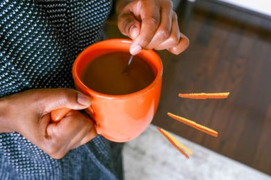 Coffee in a red mug
