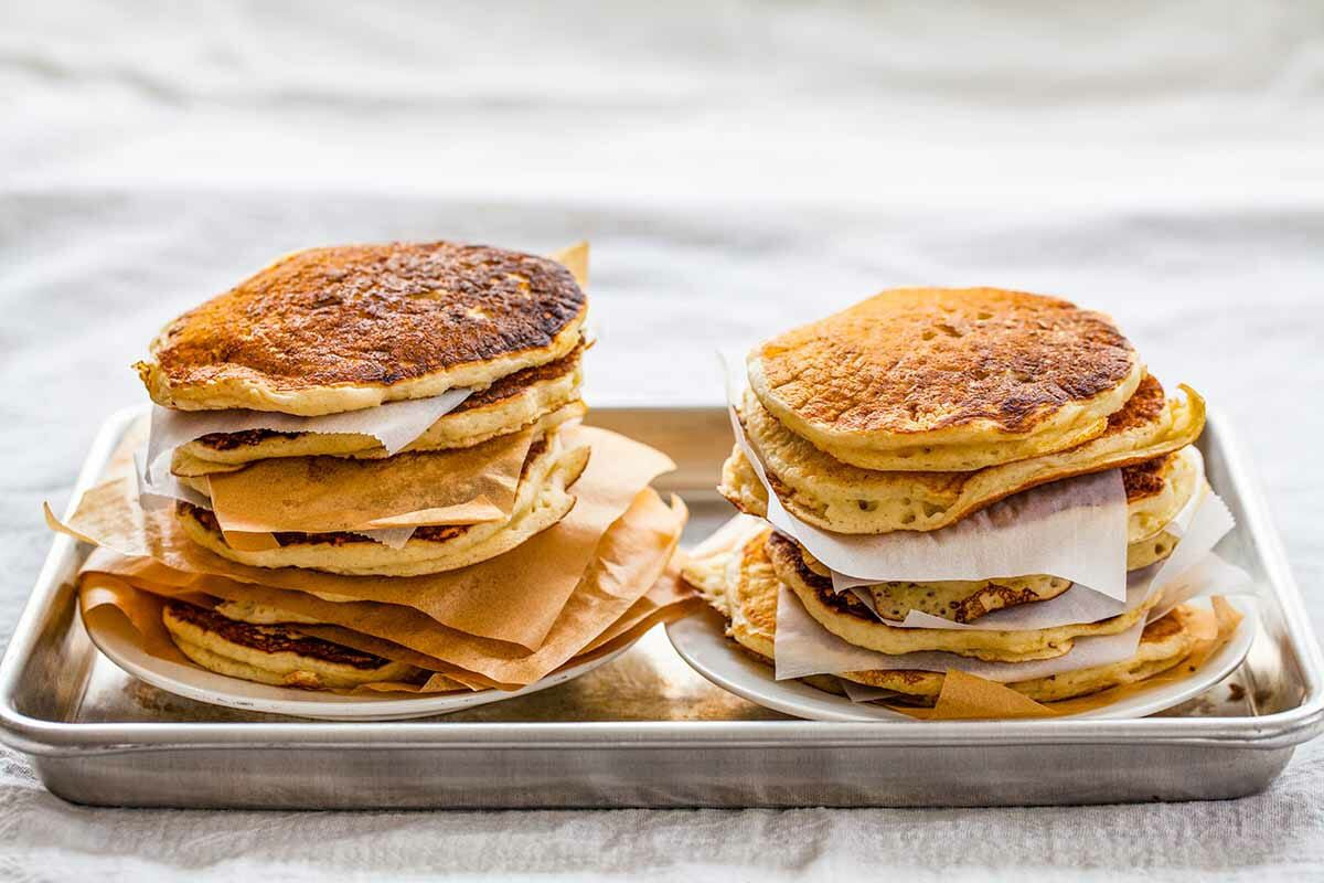 Buttermilk Pancakes from Scratch serve the pancakes